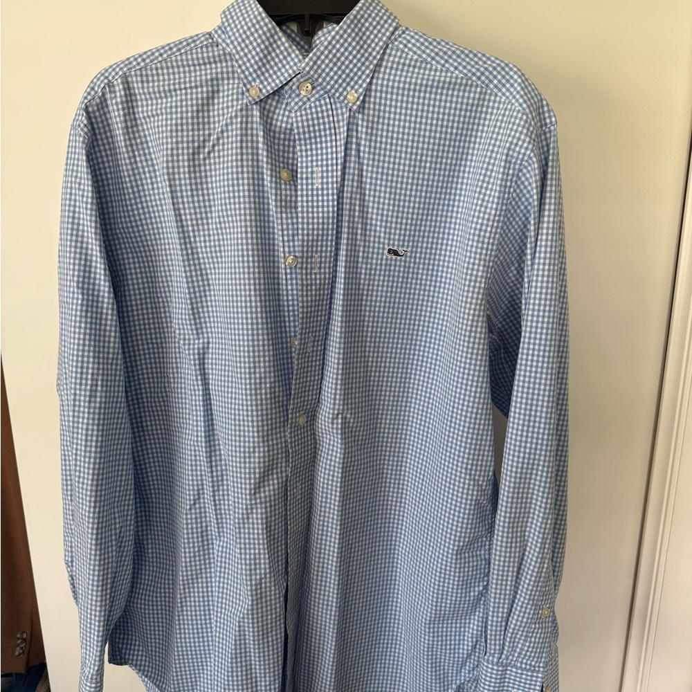 Vineyard Vines Light Blue Gingham Men's Shirt